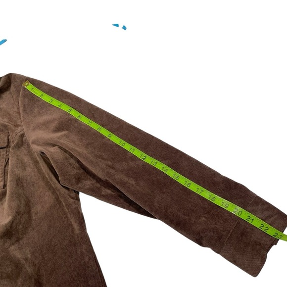 Vintage Croft & Barrow 1X Brown Corduroy Jacket Old School Stretch Poly Blend - Picture 4 of 7